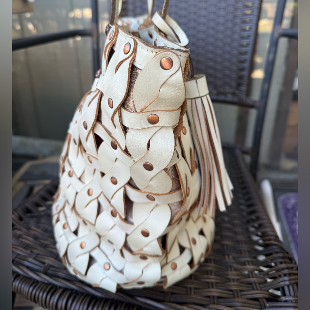 Patricia Nash woven leather tote bag - Picture 4 of 12